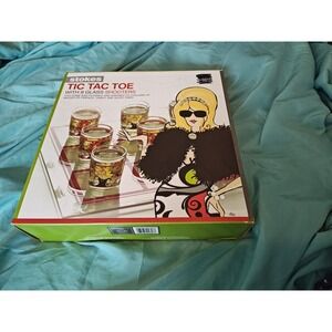 Stokes Tic Tac Toe Drinking Game Set 9 Glass Shooters Pop Art Diva Retro